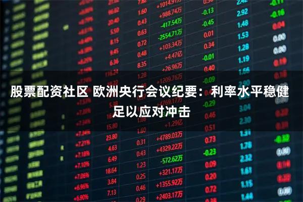 股票配资社区 欧洲央行会议纪要：利率水平稳健 足以应对冲击